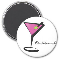 fun martini hot pink magnet