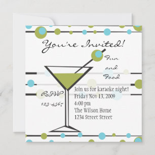 Fun Martini Lines Invitation