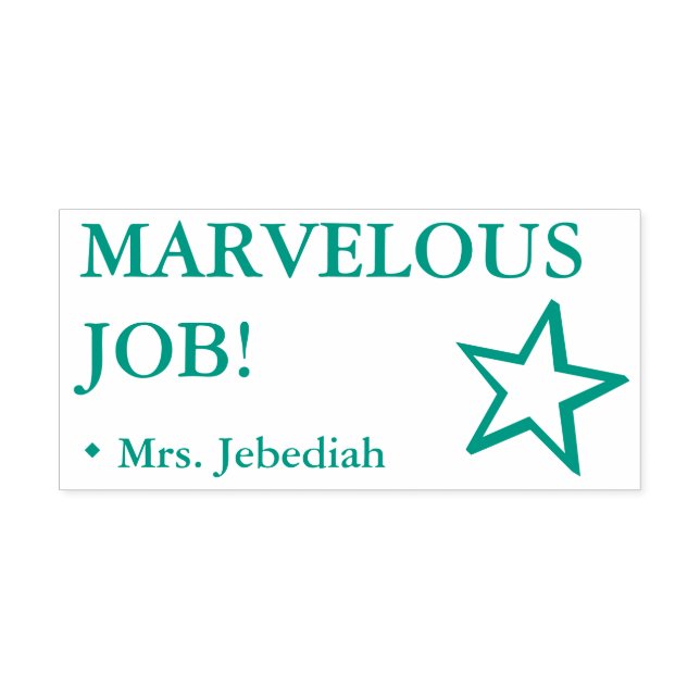 Fun "MARVELOUS JOB!" Grading Rubber Stamp (Design)