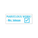 [ Thumbnail: Fun "Marvelous Work!" + Teacher Name Rubber Stamp ]