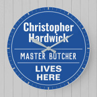 Fun Master Butcher Wall Plaque Style Large Clock