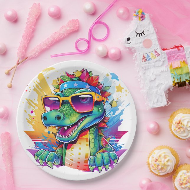 Fun Matching Birthday Crocodile Party Paper Plates (Party)