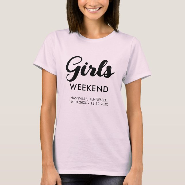 Fun Matching Girls Weekend Trip Travel Destination T-Shirt (Front)