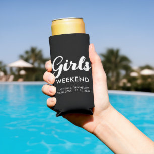 Fun Matching Travel Destination Girls Weekend Trip Seltzer Can Cooler