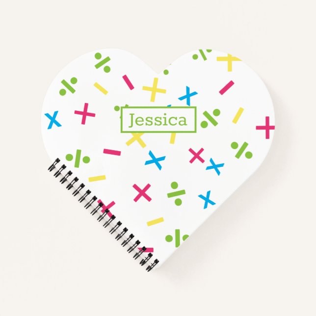 Fun Math Symbols Bright  Notebook (Front)