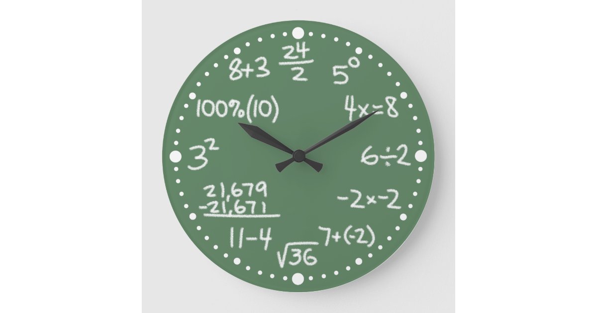 fun-mathematical-equations-custom-maths-wall-clock-zazzle