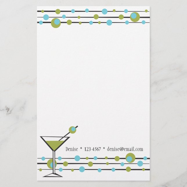 Fun Matini Lines Stationery (Front)