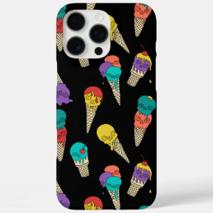 Fun Melty Summer Goth Skull Ice Cream jewel black iPhone 16 Pro Max Case