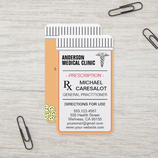 Customizable Fun Memorable Prescription Medical Business Card