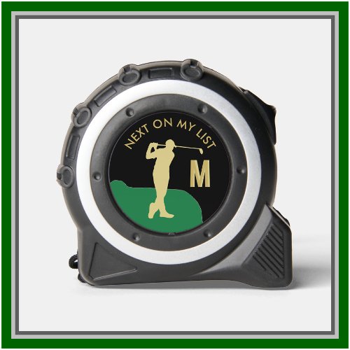 Fun Mens Golf Theme Name Monogram Tape Measure