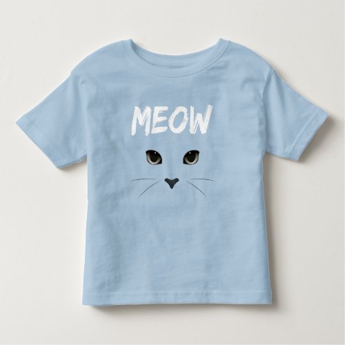 Fun Meow Cat with Eyes Sharp and Paw Prints  Toddler T_shirt