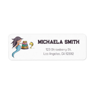 Fun Mermaid Birthday Return Address Label