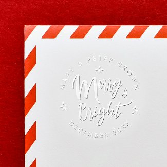 Fun Merry And Bright Name Christmas Elegant Script