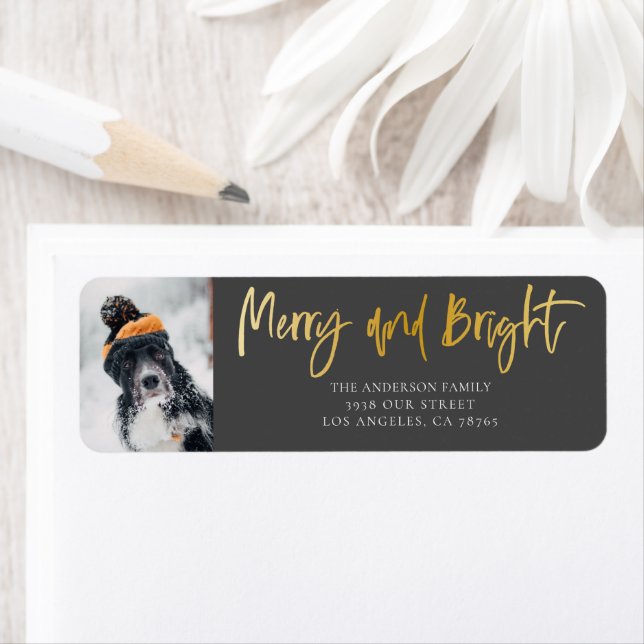 Fun Merry & Bright Gold & Dark Grey  Label (Insitu)