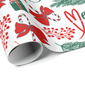 Fun Merry Christmas Candy Canes Wrapping Paper 