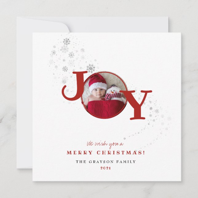 Fun Merry Christmas Joy Photo Holiday Card  (Front)