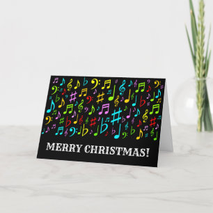 Fun "MERRY CHRISTMAS!", Music Notes Christmas Card
