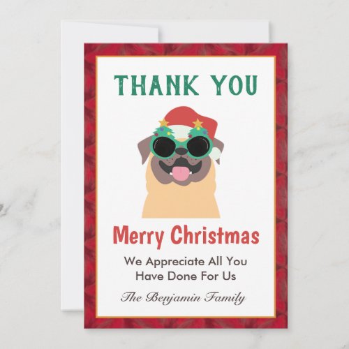 Fun Merry Christmas Thank You Personalize Holiday Card