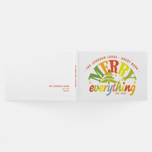 Fun Merry Everything Family Rental House Christmas Guest Book