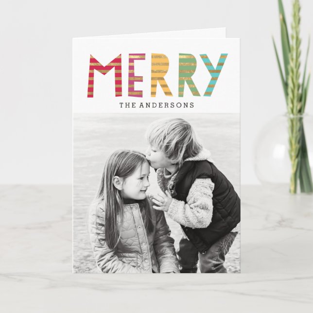 Fun Merry Holiday Greeting Card (Front)