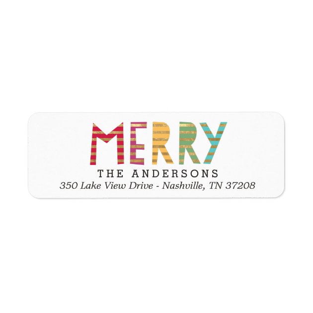 Fun Merry Holiday Return Address Labels