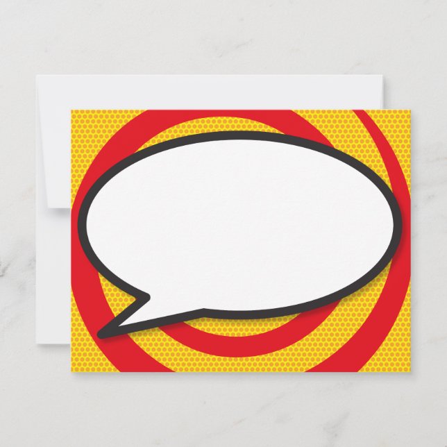 Fun Message Speech Bubble Spiral Note Card (Front)