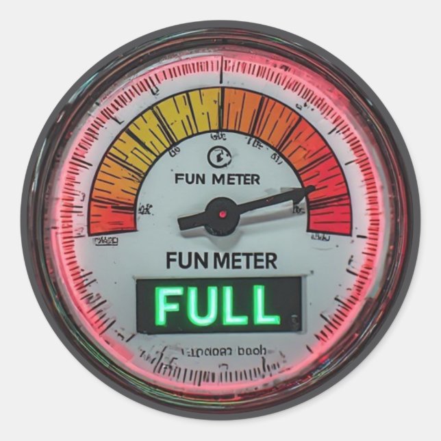 Fun Meter "Full" Classic Round Sticker (Front)