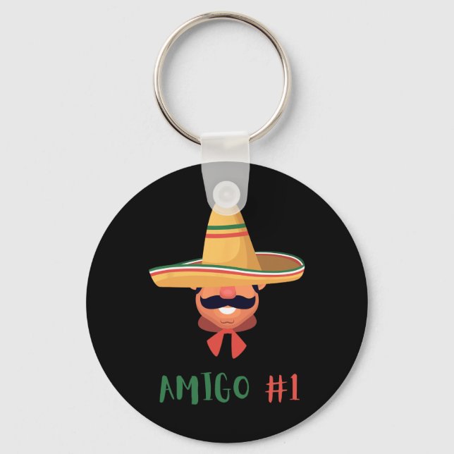 Fun Mexican Amigo #1 Group Matching Diy Halloween  Keychain (Front)