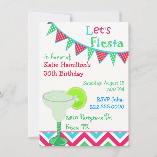 Fun Mexican Fiesta Birthday Party Invitation