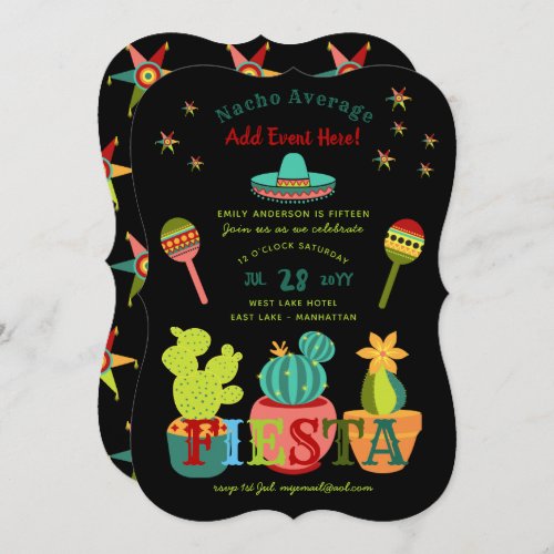 Fun Mexican FIESTA Invitations NACHO AVERAGE