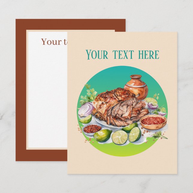Fun Mexican food add text Note Card (Front/Back)