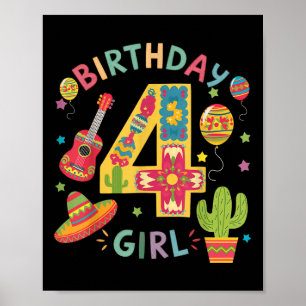 Fun Mexican Themed Party 4th Birthday Fiesta 4 Yea Poster