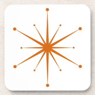Fun Midcentury Modern Retro Starburst Beverage Coaster