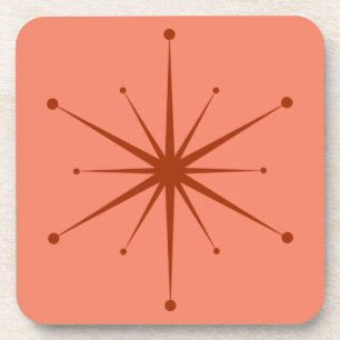 Fun Midcentury Modern Retro Starburst Beverage Coaster