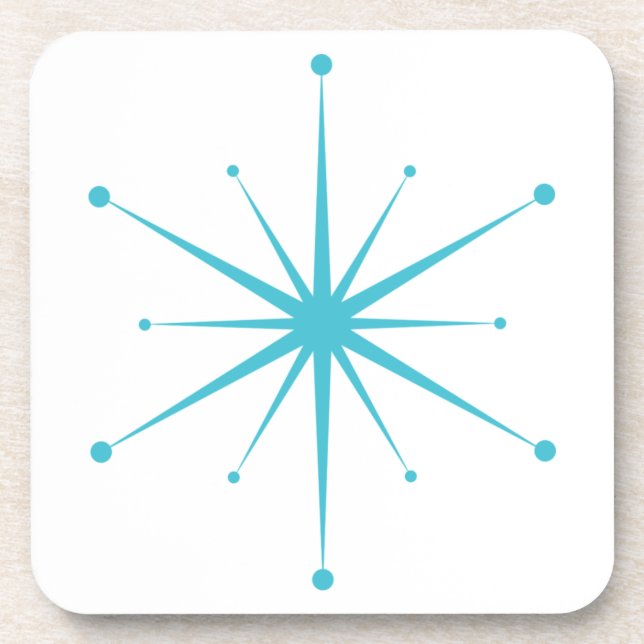 Fun Midcentury Modern Retro Starburst Beverage Coaster (Front)