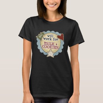 Fun Milk & Cookies Women's Maternity T-shirt by VintageChristmas365 at Zazzle