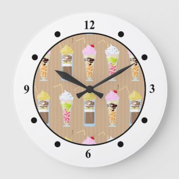 Fun Milk Shake Design Large Clock by GroovyFinds at Zazzle