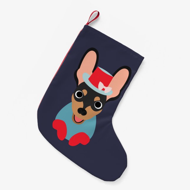 Fun Min Pin Christmas Holiday Stocking (Front (Hanging))