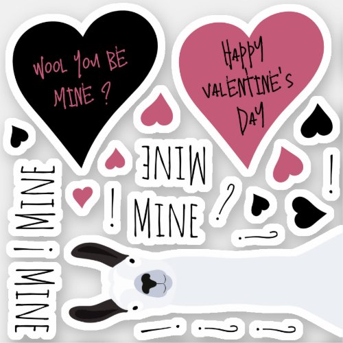 Fun Mine Mine Mine Mine Valentines Llama Theme Sticker