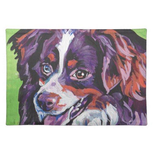 FUN miniature australian shepherd pop art painting Cloth Placemat