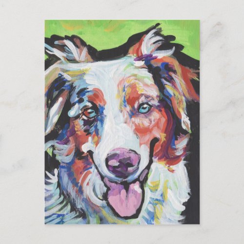 FUN miniature australian shepherd pop art painting Postcard