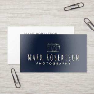 Fun minimal photographer gold foil business card