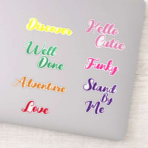 Fun Minimalist Cute Typography Custom_Cut Vinyl Sticker