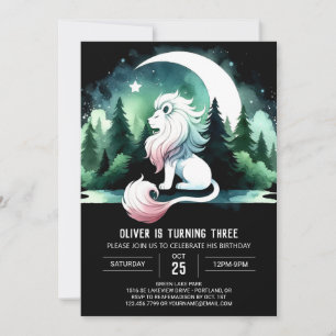 Fun Minimalist Lion Birthday Invitation