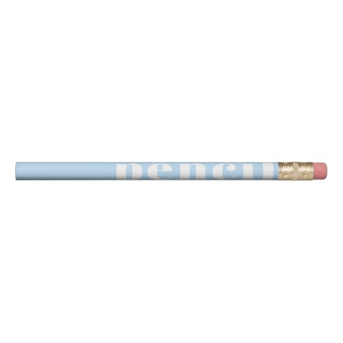 Fun Minimalist Pastel Blue Modern Typo Custom  Pencil