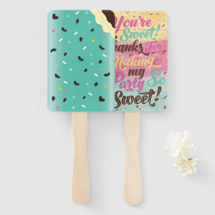 Fun Mint Ice Cream Popsicle Treat Birthday Party Hand Fan