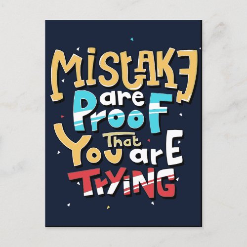 Fun Mistakes  Encouragement Postcard