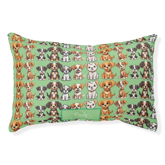 Fun Mixed Breed Personalized Pet Bed (Front)