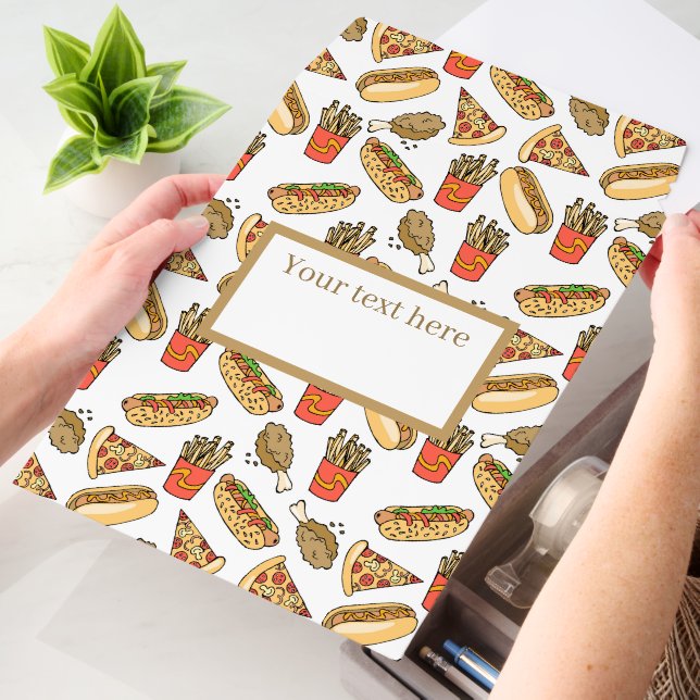 Fun mixed fast food diner pattern text box envelope mailers (Desk)