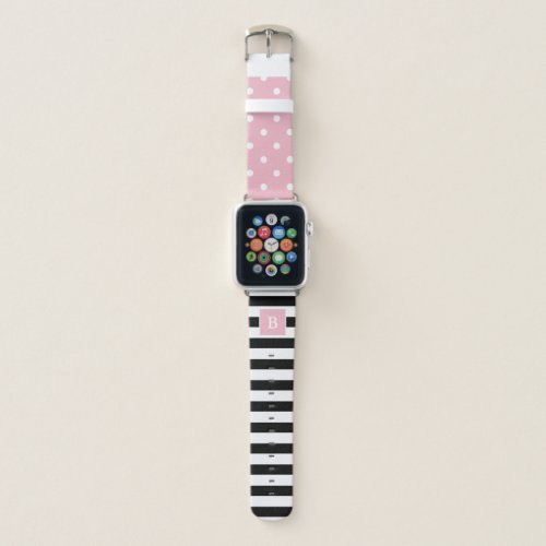 Fun Mixed Patterns Monogrammed Apple Watch Band
